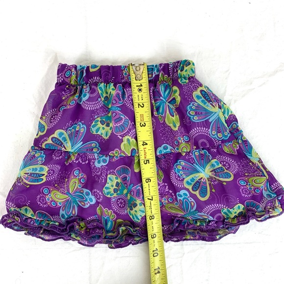 Darling Little Lass Yellow Jean Jacket with Purple Butterfly Skirt 24 months - Picture 6 of 9